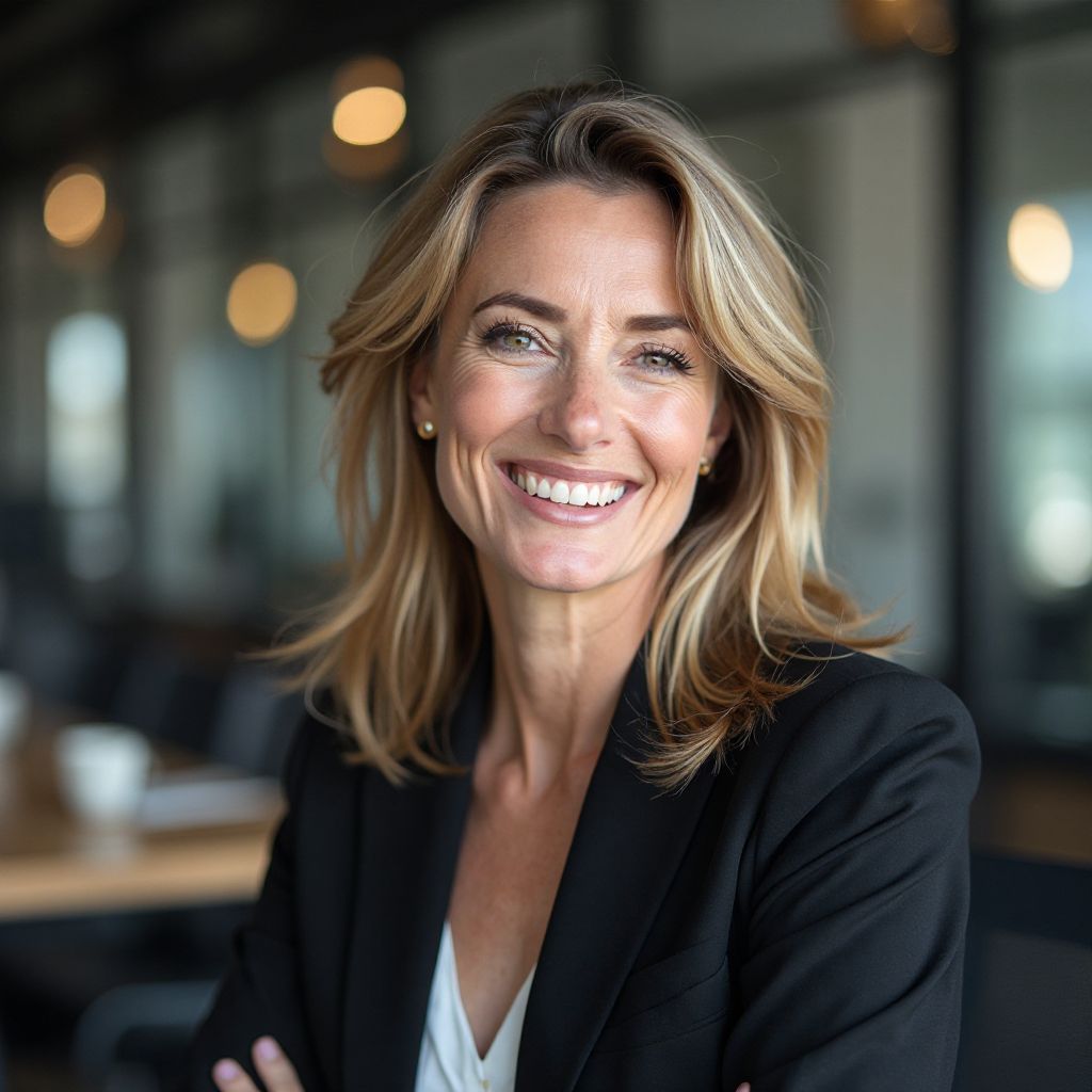 Professional woman smiling at camera