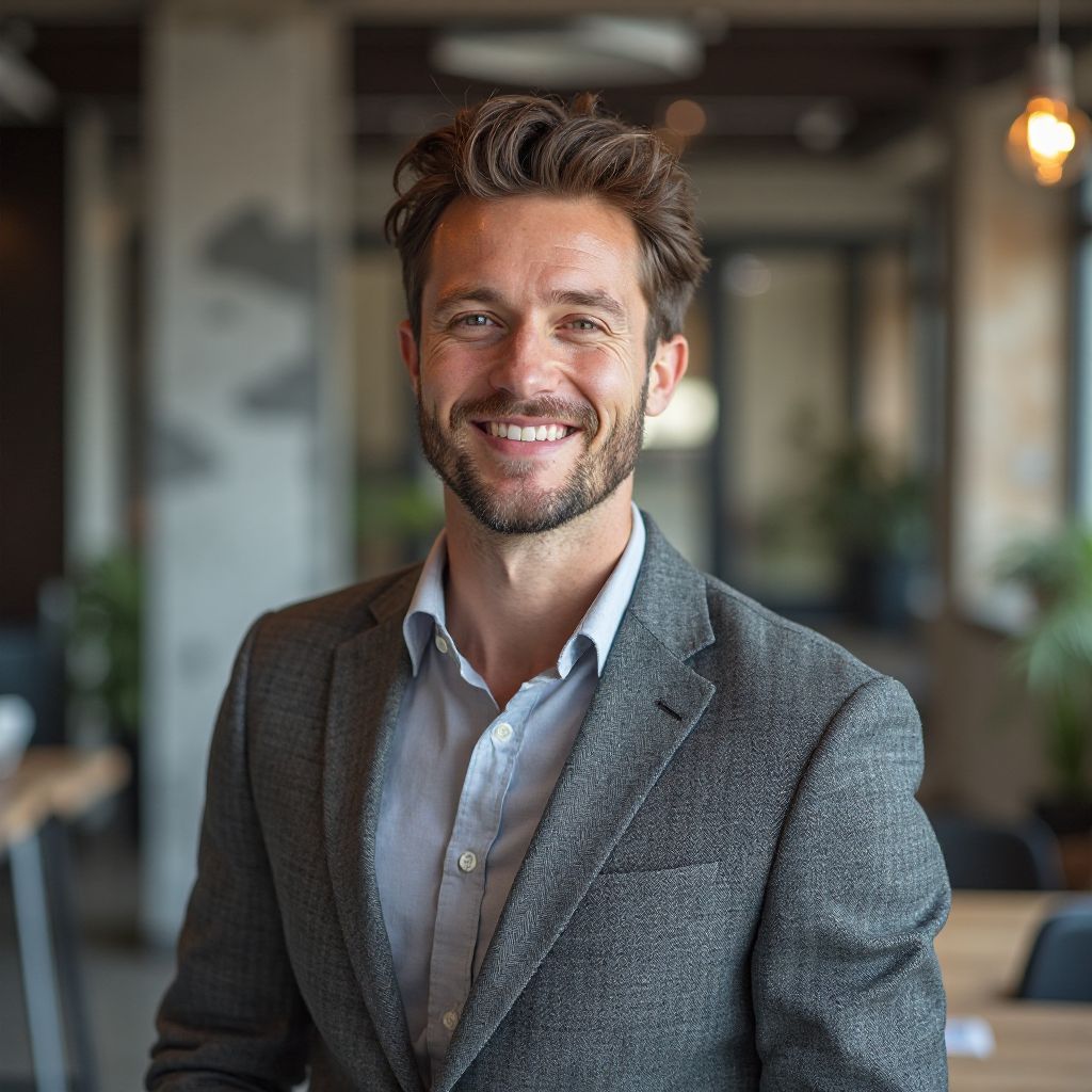 Young entrepreneur with laptop